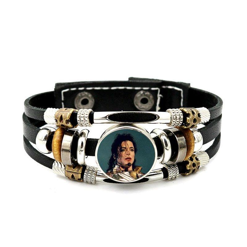 MJ Bracelet & Wristband Set for Boys Girls Stylish Jewelry Inspired by Iconic Artist Versatile Fun Accessory for Casual Outings Special Events