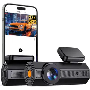 Dash Cam, 2.5K Dash Camera for Cars, V200 WiFi Dash Cam Front, Wireless Dashcam with App, WDR Night Vision, GSensor Dashcams for Cars, 24H Parking Mode, Loop Recording, Support 256GB Max