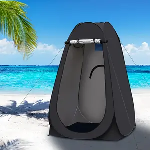 Black Portable Pop-Up Privacy Tent with Waterproof and UV Protection, Ventilation Design, Storage Pouch, Suitable for Beach, Fishing, Hiking, Outdoor Activities