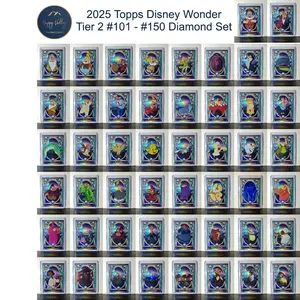 2025 Topps Disney Wonder 50 Card Tier 2 Diamond Complete Set in Toploaders