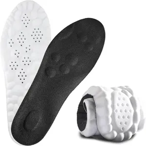 4D Cloud Sole Memory Foam Insoles For Women  And Men , Trimmable for a Custom Fit, with Arch Support, Comfortable and Breathable (Gray/Green/Black/Orange)