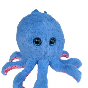 Italian Brainrot Blueberrini Octopussinni Collectible Plush from the Italian Brainrot Series Blue Fuzzy Octopus with Pink Tentacles Soft and Huggable AI-Generated Character