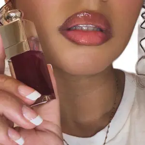 Merlot Burgundy Tinted Lip gloss Glossy wine scented Cosmetic Makeup Blend Lipstick