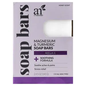 artnaturals Magnesium & Turmeric Soap Bars, For All Skin Types, Honey, 2 Bars, 5 oz (141 g) Each