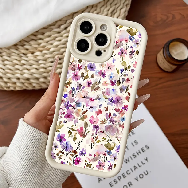 Designed for iPhone11/12/13/14/15/16/17/promax/x/xs/xr/xsmax CaseWatercolor Petals Soft Durable TPU Protective Cover CASE, Accessories, Smartphone, Cellphone
