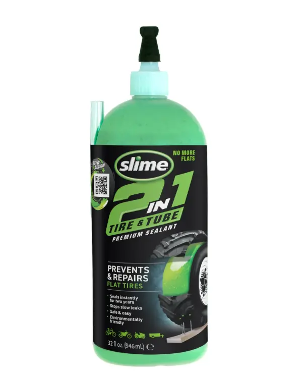 2-Pack Slime 2-in-1 Tire and Tube Sealant, 32 oz Bottles – Model 10195