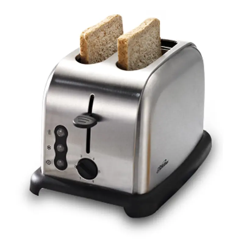 2-Slice Compact Household Toaster, 17x27x19 cm Multi-Function Kitchen Breakfast Machine with Auto Shut Off for Quick Toasting and Bread Heating