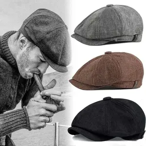 Men Casual Peaky Blinders hat Spring Autumn Retro Beret Hats Wild Casual Hats Unisex Wild Octagonal Cap girl Newsboy English hat