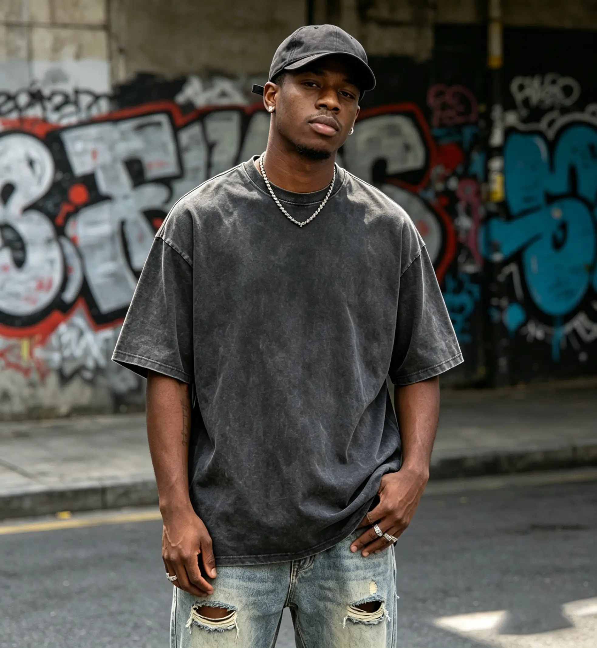 Short-sleeved loose T-shirt, round neck, solid color, loose T-shirt, streetwear T-shirt, a classic and fashionable basic style T-shirt suitable for young men and women. Vintage Top