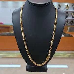 cadena cuban link 10k size 24 7 mm