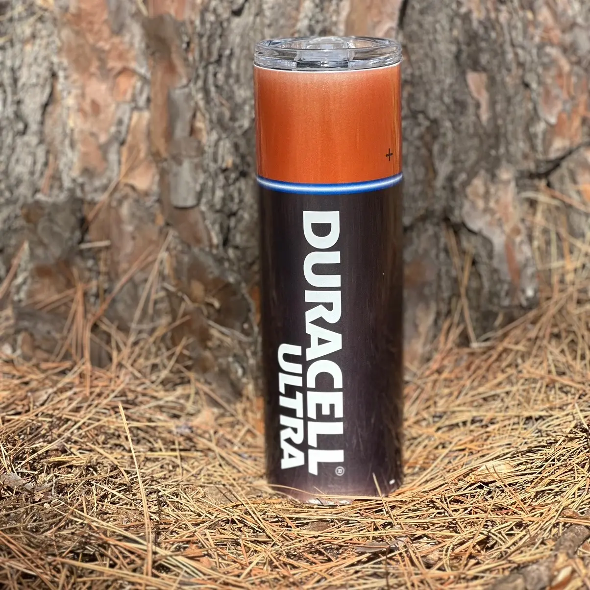 Personalized Duracell Ultra Battery sublimated 20oz and 30oz Tumbler Funny tumbler Great Gift Battery cup