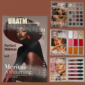 URATM 3-layer multi-purpose makeup book, including eye shadow, perfect for gift giving or personal use