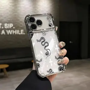 Snake-shaped totem Phone Case for iPhone 17 AIR 17 PRO 16 PRO 15  PRO MAX  14 PLUS 13 PRO 12 11 series (silicone softshell) airbag anti-drop and shockproofmobile phone protective case