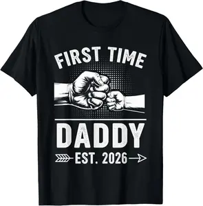 100%cotton First Time Daddy 2026 T-Shirt