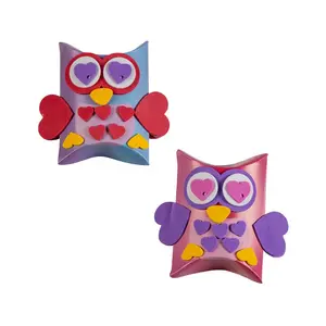 4 1/2" x 3 3/4" Owl Pillow Box Craft Kit Valentine Exchanges for 12