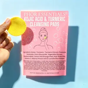 PHOR ESSENTIALS Turmeric & Kojic Acid Facial Cleansers – Chamomile Pads for Smooth, Radiant Skin