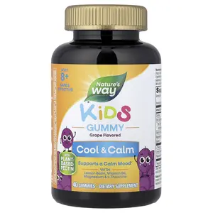 Nature's Way Kids, Cool & Calm Gummy, Ages 8 +, Grape, 40 Gummies