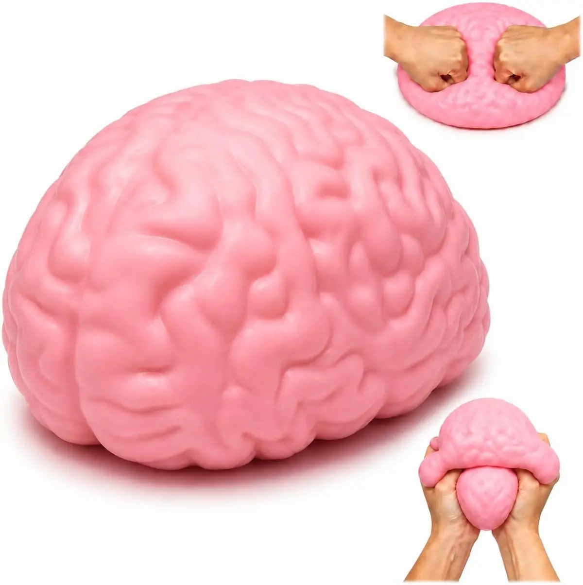 Jumbo Brain Squishy Stress Balls,Giant Ultra-Satisfying Stress Balls Squeeze Fidget Toys for Anxiety Relief,Large Original Sensory / Fidget Novelty Toy and Gift for Adults