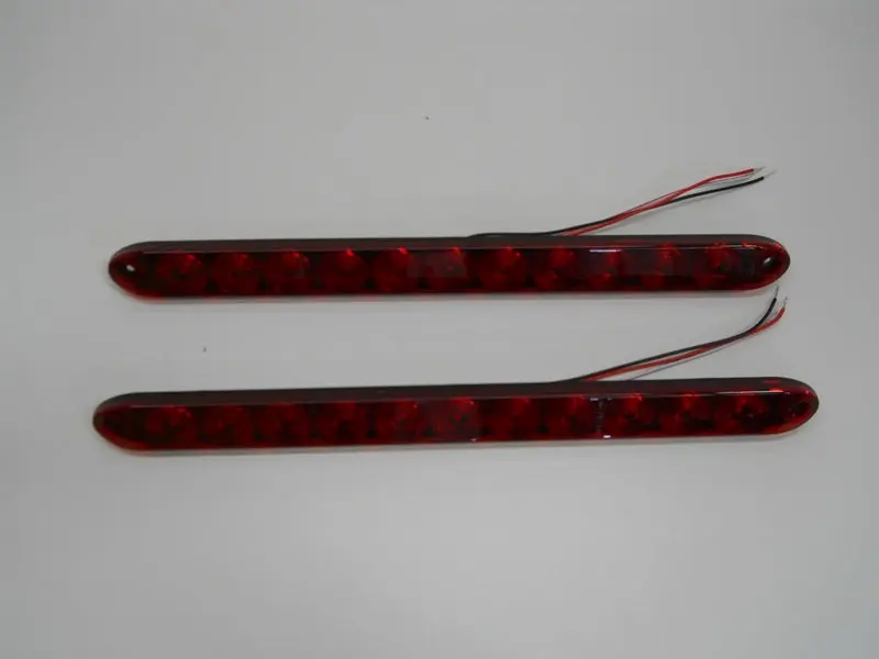 (2) Tecniq 15" Red LED Turn Brake Marker Light Bar Truck Trailer RV Camper