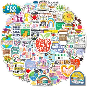 200 count Funny Teacher Stickers for Water Bottle Laptop Notebook, Funny Teacher Appreciation  Bulk,  Educator Quote Vinyl Stickers for Adults