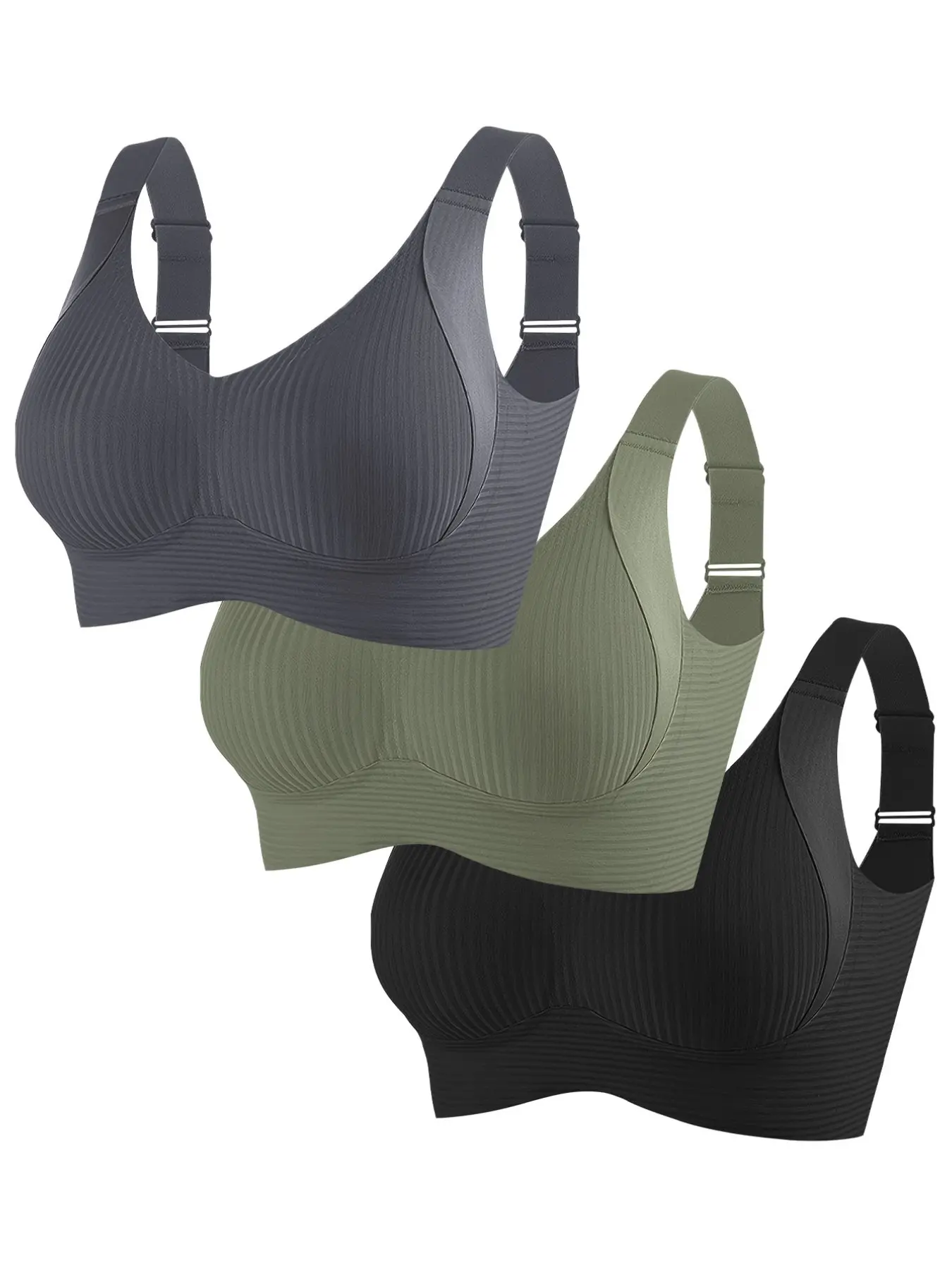 Women's Seamless Sports Bra Set, Gym Bra, Workout Bras, Comfortable Support, Anti-Sagging Full Coverage, Breathable Non-Wired, Nylon Elastane Blend, Seamless Brassiere
