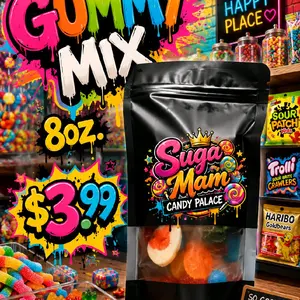 Suga Mam Candy Palace Gummy Mix 8oz. - Assorted Colors, Fun and Delicious Snack