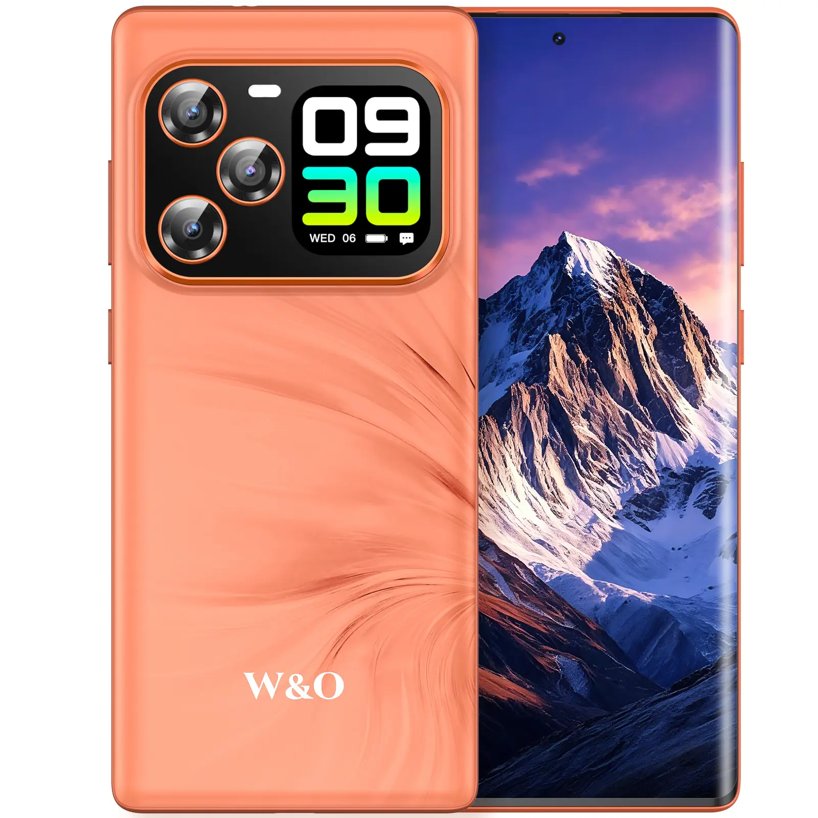 W&O WO2 Dual-Screen Smartphone, 12GB RAM + 512GB Storage, 6.67" OLED Curved Display, 1.75" Rear Display, G99 Octa-Core, 64MP Camera, 5000mAh Battery, Gift for Teens & Young Adults