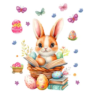 Easter Decoration Set Cute Bunny Egg Wall Sticker, Home Room Decor, School Classroom, Easter Party Decoration, 1 Piece