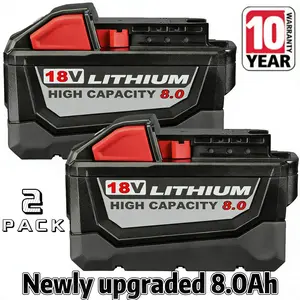 NEW 2 PACK For Milwaukee for M18 Lithium 8.0Ah ExtendedCapacity  high-quality products Battery 48-11-1860