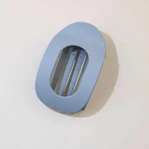 Oval Flat Hair Clip for Women, Strong Grip GRAY BLUE