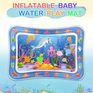 Dolphin Inflatable Belly Time Water Play Mat, Tummy Time Mat, Baby Sensory Activity Toy, Educational Ocean Design, Suitable for Ages 3+