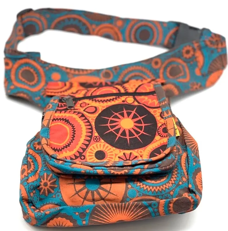 Handmade Cotton Fanny Pack Hippie Festival Waist Bag