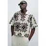 Gaston Jacquard Cropped Shirt - Brown/combo