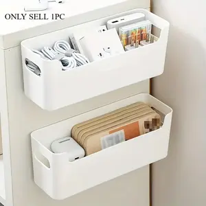 Dual-Use Wall/Desktop Storage Box - Declutter Tech and Essentials with Ease, Perfect for Home and Office