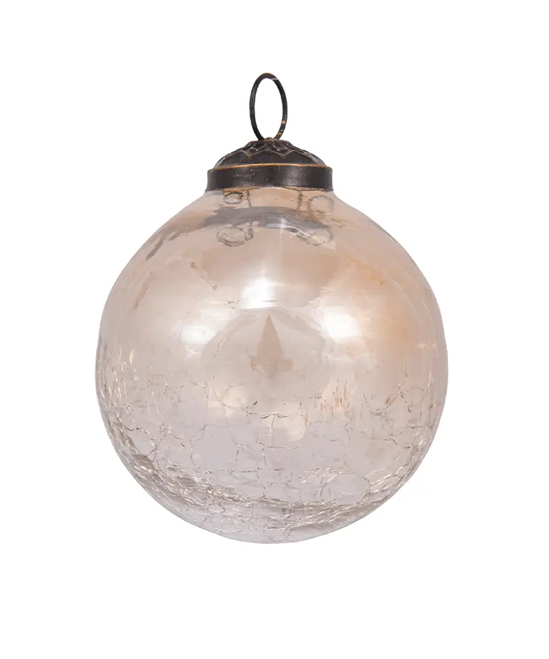 3 in Crackled Glass Bauble 3 in Crackled Glass Bauble
