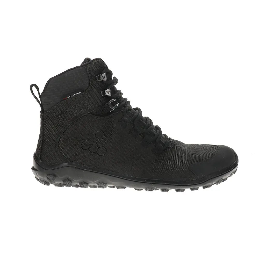Vivobarefoot Mens Tracker Textile Iii Firm Ground Round Toe Hiking Hiking Sneakers Shoes - Black