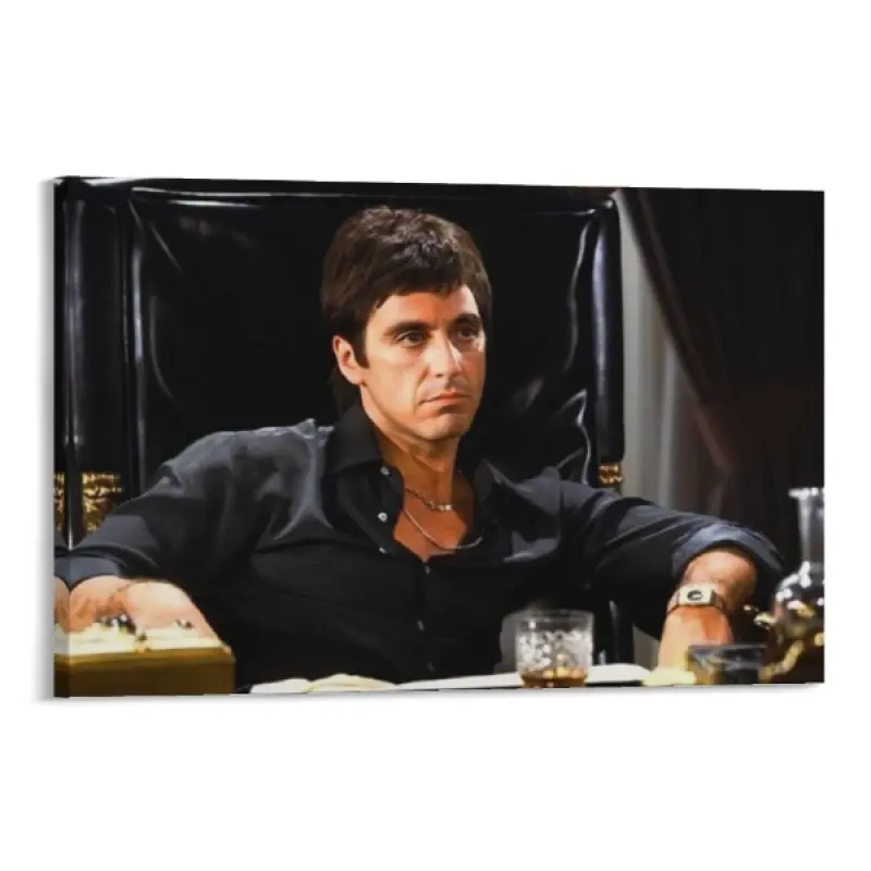 Scarface Tony Montana Artistic Frameless Minimalist Canvas Painting - 1-Piece HD Synthetics Canvas Print, Framed Art Prints Option, 66 Glossiness ~240g~250g per sq m, Synthetic Wood Home Decor, Ideal Gift for Film Fans, Wall Decor for Bedroom Living Room