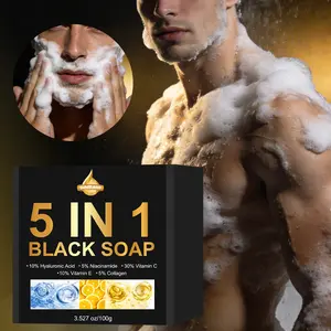 5-In-1 Body Soap with Hyaluronic Acid and Collagen, Gentle Cleanses and Exfoliates for Smooth Skin, Suitable for Face and Body Care 100g