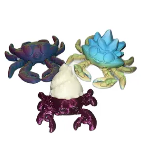Flexi small crab, hermit crab, and crystal crab figurine