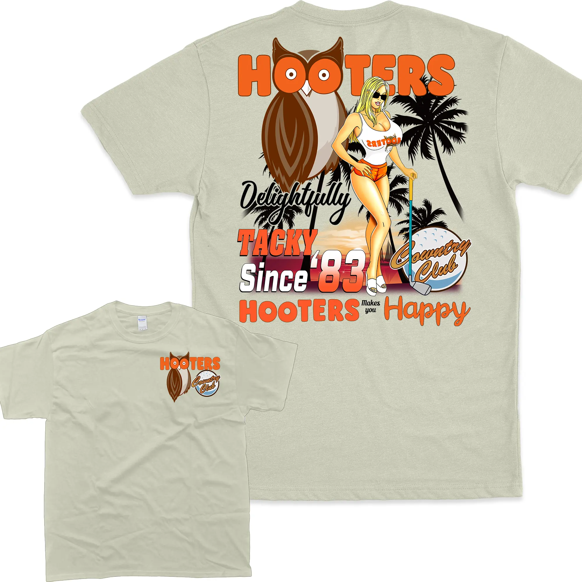Vintage 90s Hooters Country Club Graphic Unisex T-Shirt, Gift for