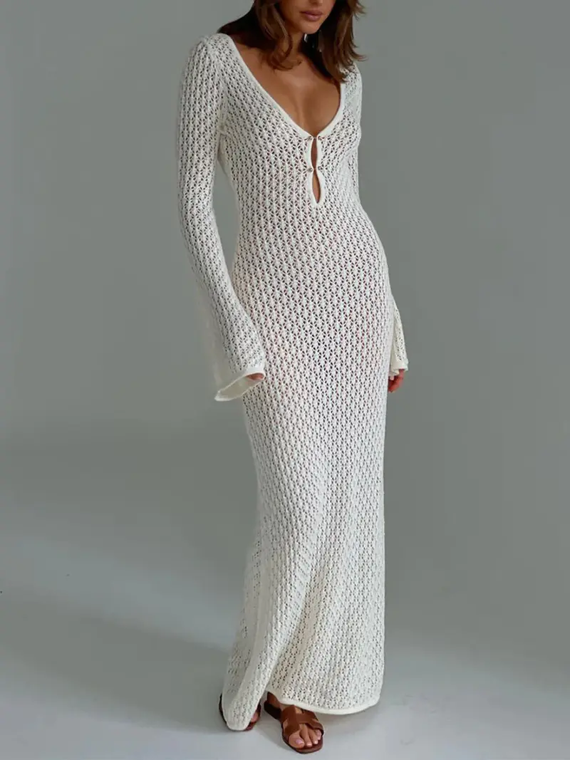 Semi-Sheer Chiffon Ruffle Dress With Outer Cape - TikTok Shop