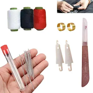 34PCS Big Eye Steel Needles Set - Long & Thin Handmade Quilting & Sewing Needles Kit for DIY Sewing Projects