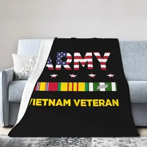 Army Vietnam Veteran Fleece Blanket Super Soft and All Season Warm,Winter Thermal Blanket, Blanket for Sofas 80"X60"