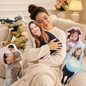 Custom Photo Shaped Pillow Personalized Face Body Pillow, DIY Couple Family Pet Plush Cushion, Boyfriend Girlfriend Photo Doll Gift