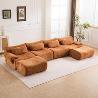 Brown - 4 Seater + 2 Ottomans (148.2")