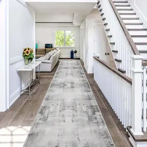 Crystal Velvet Rug, Abstract Style Vintage Texture, Soft Comfortable Hallway Carpet, Modern Fashion Design, Indoor Outdoor Use