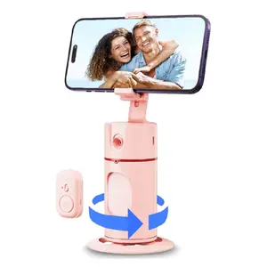 Auto Face Tracking Tripod - 360° Rotation Auto Tracking Phone Holder,No App, Phone Camera Mount with Remote and Gesture Control, Rechargeable Smart Shooting Holder for Video Recording