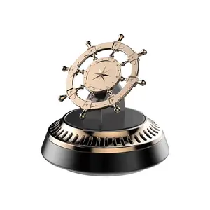 High-End Solar-Powered Steering Wheel-Shaped Scented Car Fragrance Diffuser - Deodorizer, Long-Lasting Car Interior Decoration Accessory