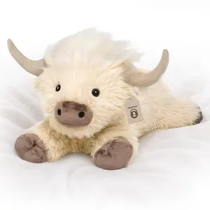 Highland Cow Weighted Stuffed Animals 5 Ibs, 22In Soft Weighted Plush Toy Pilllow for Kids Cute Cattle Animal Plushie Gifts for Adults summerwins
