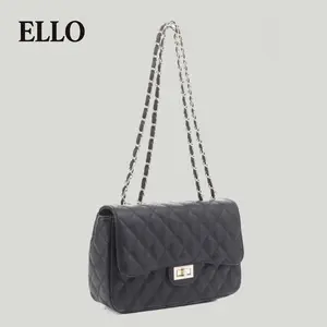 Elegant Quilted Vegan Leather Crossbody Bag for Women – Large Capacity Shoulder Purse with Gold Chain, Flap Closure & Phone Wallet Organizer